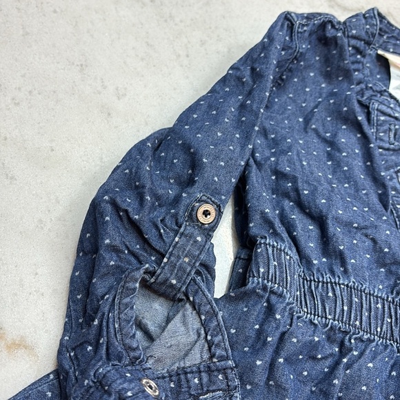 Wonderkids Blue Casual Dress with Cuffed 3/4 Sleeves and Mandarin Collar - Picture 4 of 5